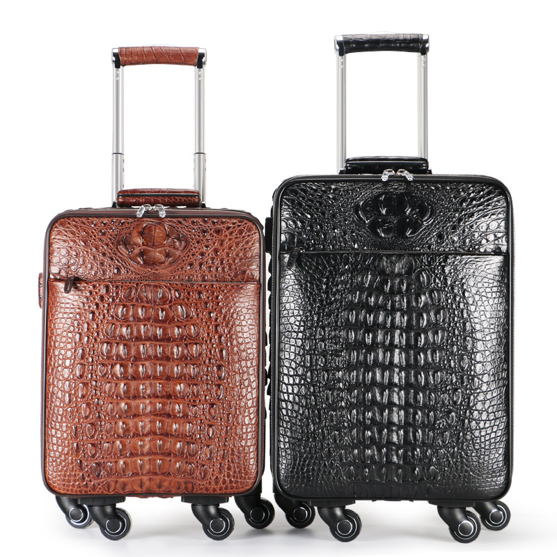 Multifunction pulley multi function pull rod box men's leather suitcase high grade business leisure box tailored wholesale