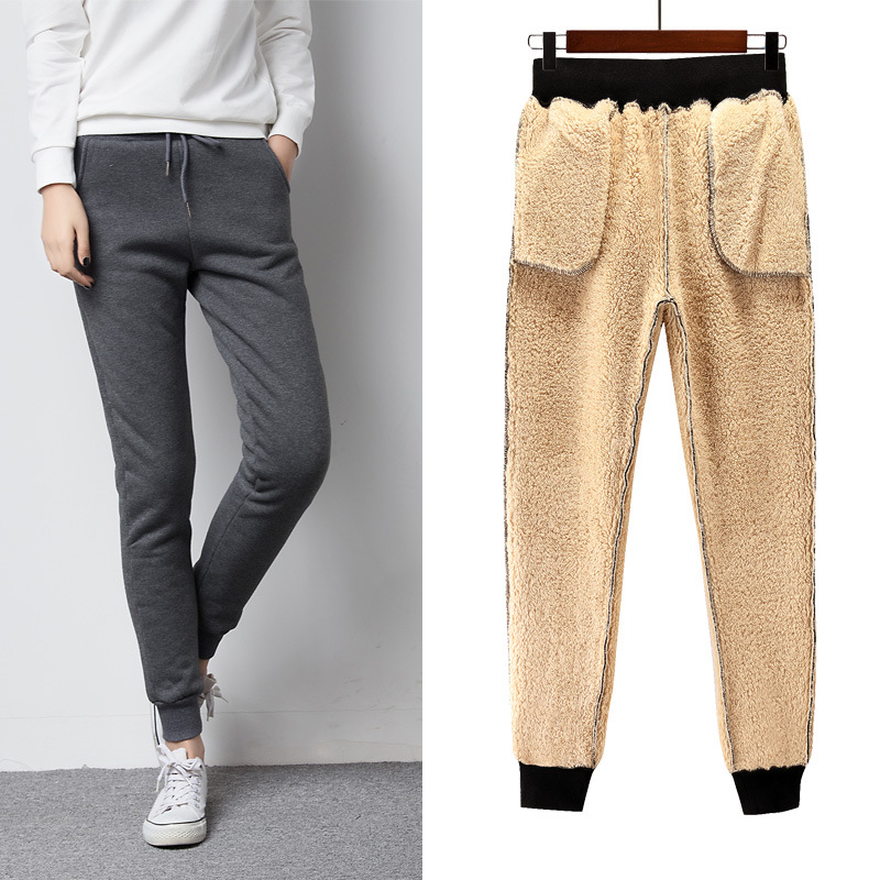 The New Korean Version Of Korean Version, Pure Color, Velvet, Slacks, Trousers, Sports Pants And Trousers