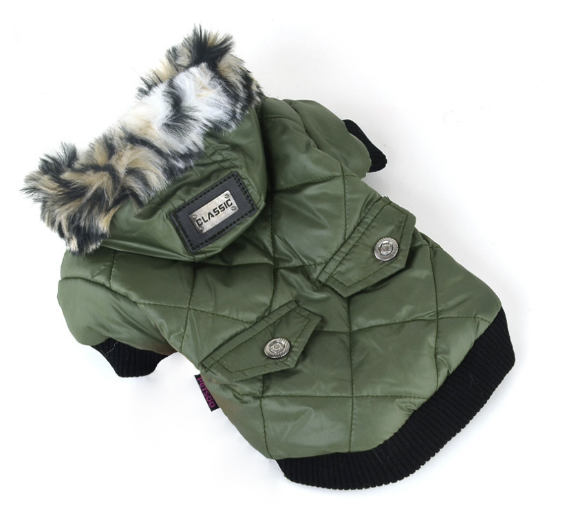 Cross-border pet supplies pet clothes dog clothes autumn and winter fur collar coat pet dog clothing
