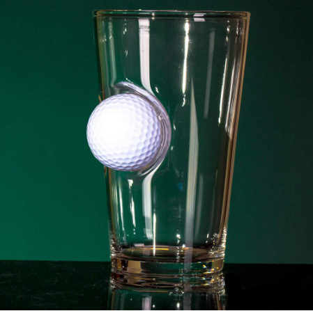 Beer Glass Golf Ball Embedded in Creative Glass