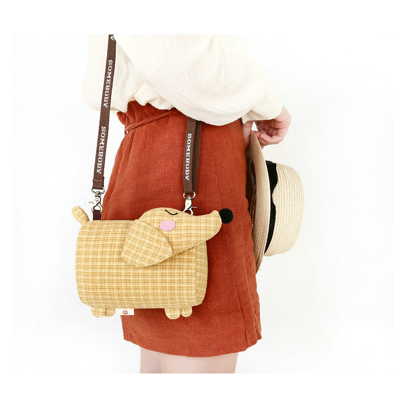 Three-color patch dachshund dog bag crossbody shoulder bag creative change mobile phone bag wild bag