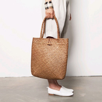 New beach woven straw bag shoulder bag Japanese simple literary female female mat bag