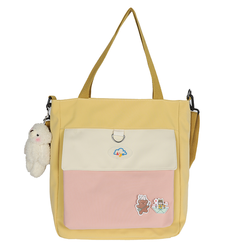 Contrasting Color Flap Buckle Pocket Shoulder Messenger Hand Bag