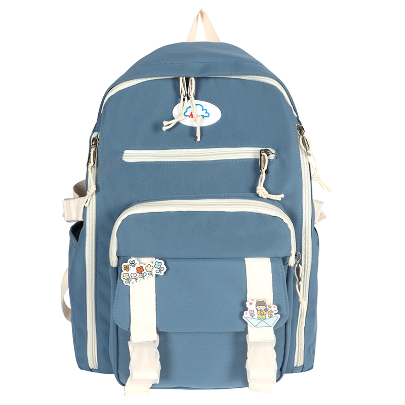 Color Matching Double Zipper Buckle Pocket Shoulder Bag