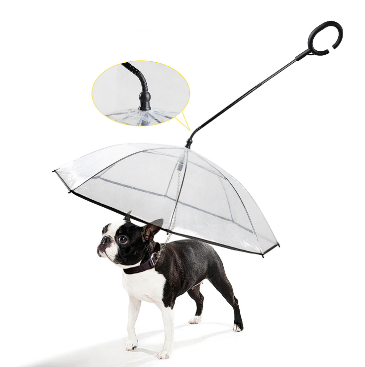 Transparent Pet Umbrella Adjustable Dog Rope