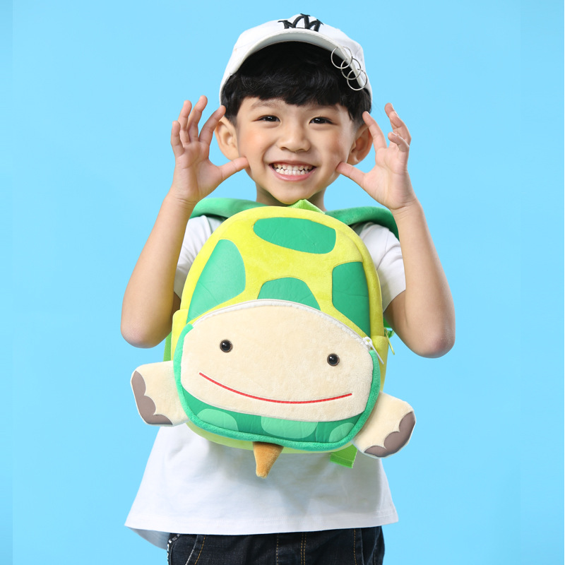Stuffed animal turtle kindergarten backpack