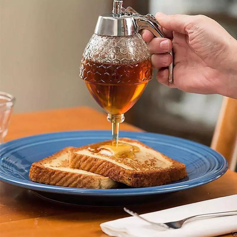 Squeeze Bottle Honey Jar Container Bee Drip Dispenser Kettle Storage Pot