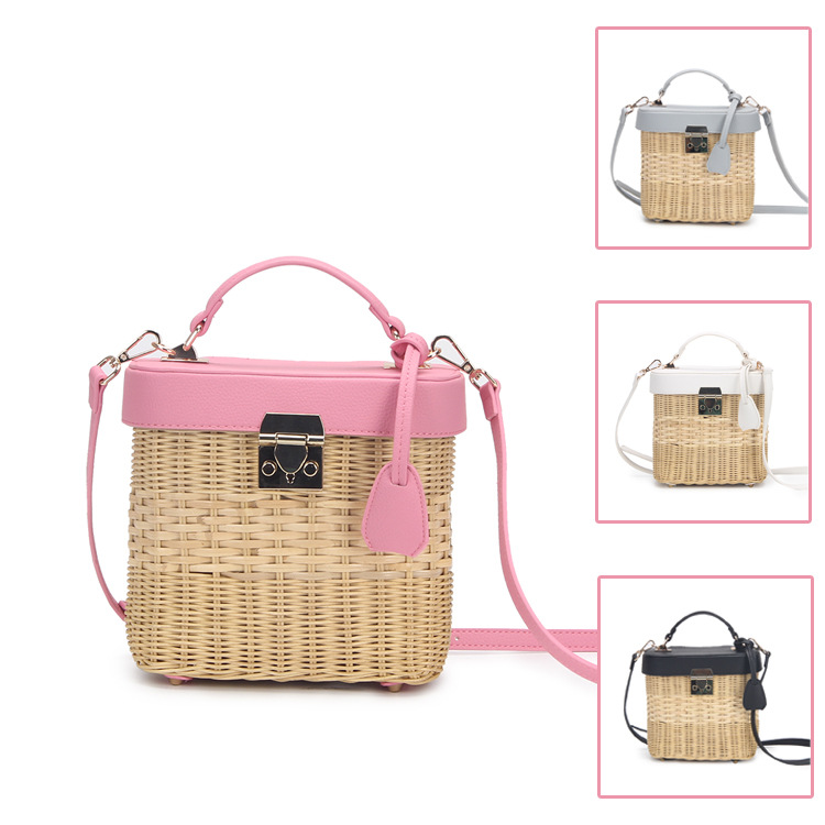 Handmade weave rattan bag shoulder messenger bag