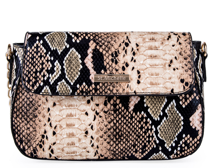 Factory direct snake skin pattern ladies shoulder bag shoulder diagonal new European and American simple atmosphere check bag small bag