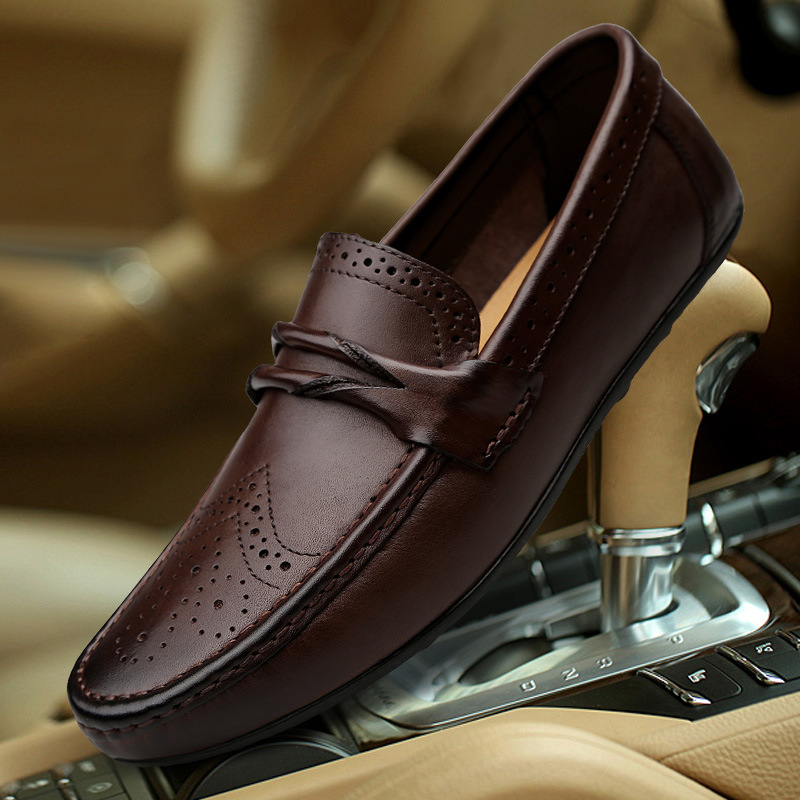 Leather male peas shoes