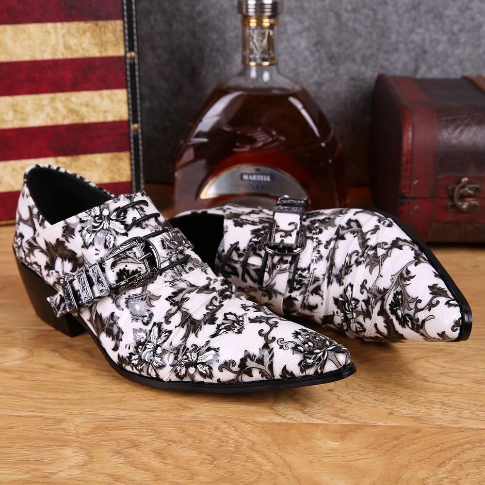 Elvis Paisley Design Pointed Man Heels