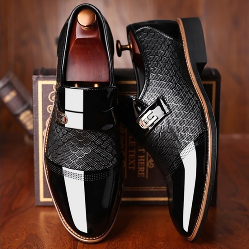 Black leather shoes