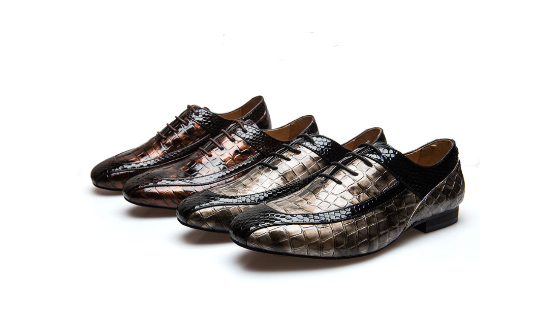 2021 new men's casual shoes men's shoes Europe and the United States British trend breathable shoes dress bright shoes