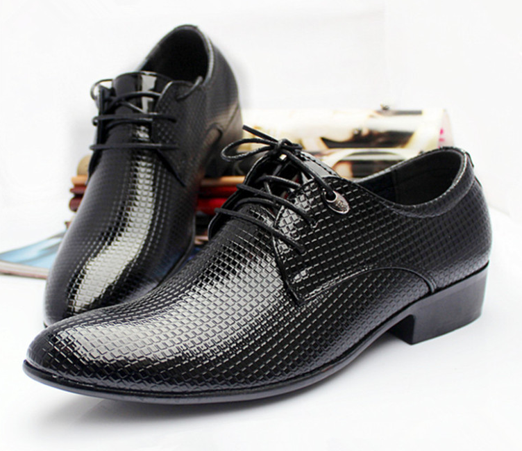 Men's business dress shoes Korean version of the pointed tie men's shoes England wedding shoes