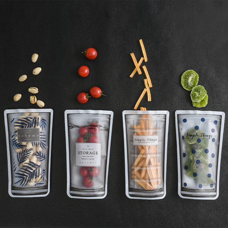 Reusable Ziplock Food Bag 4 Pcs Durable Strong Sealing Performance