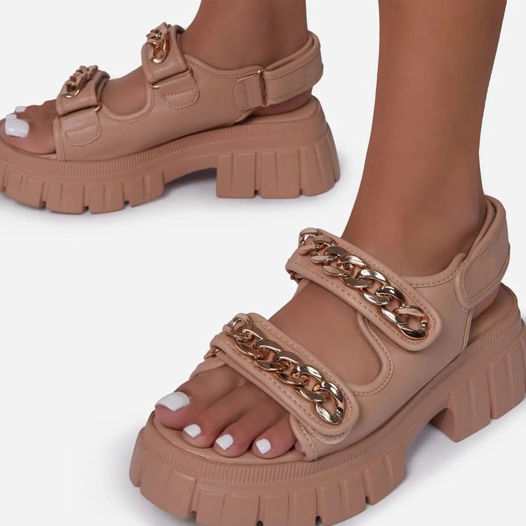 European And American Chain mid-heel Sandals Women's Platform Casual Sports Sandals