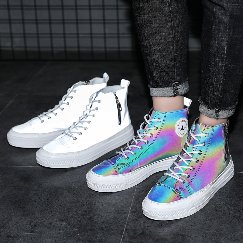 Chameleon Reflective High-Top Sneakers