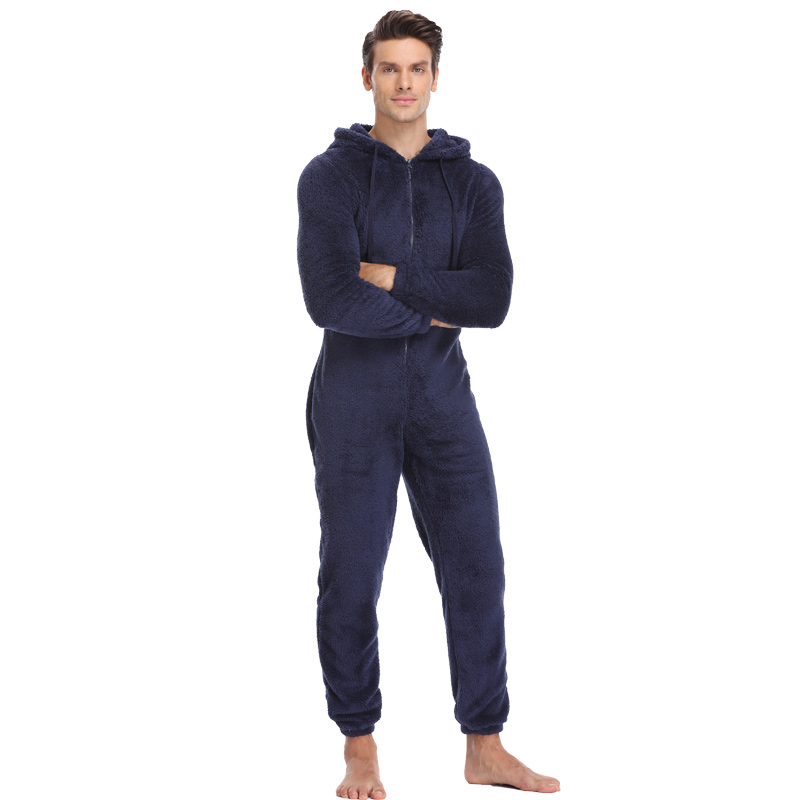Men's autumn and winter warmth one-piece pajamas