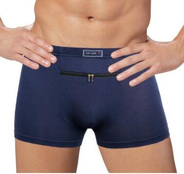 Men's anti-theft briefs, viscose medium waist four quarter pants, zippers, big pockets, single pants.