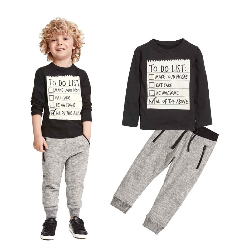 Kids boys clothing set Baby boy Casual clothes 2021 Spring Autumn Ccotton Long sleeves T-shirt + pants 2pcs suit For 3-7 Years