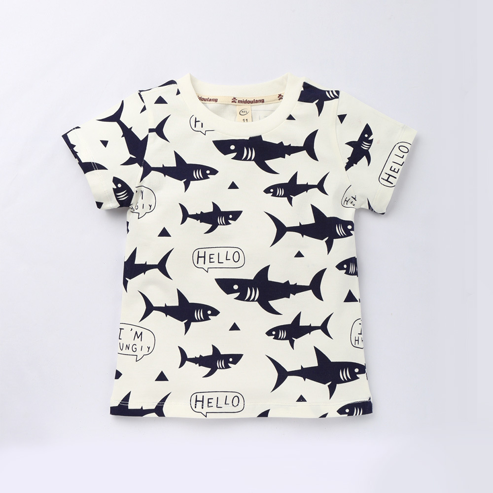 Cartoon cotton children's short sleeve