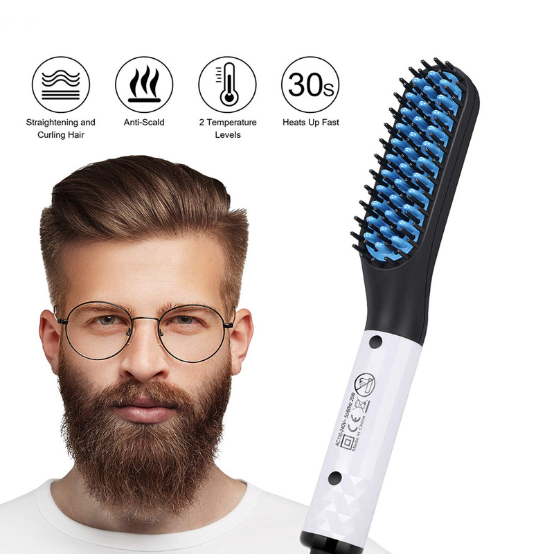 Beard Straightener Hair Bursh Multi Quick Hair Straighten Comb Beard Brush Curling Combs Men Curler Hairbrush Styling Brushes