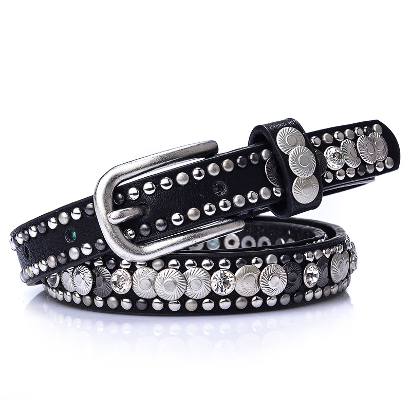 Women's Studded Rhinestone Stud Belt