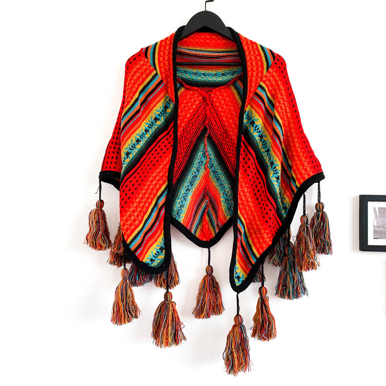 Ethnic style triangle scarf scarf ladies thick shawl