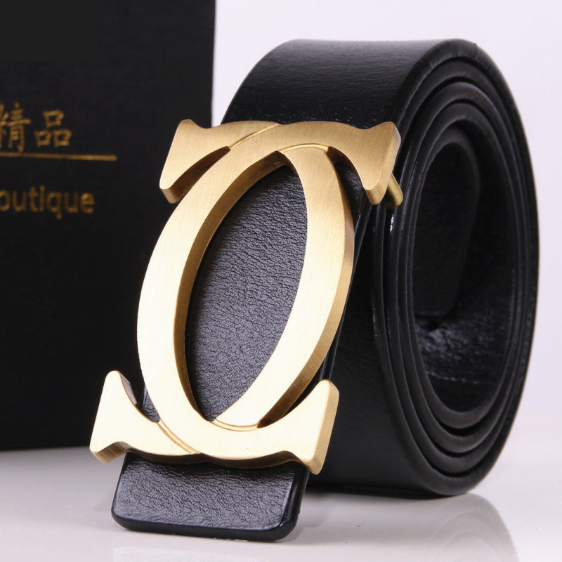 Men's two-layer leather belt buckle