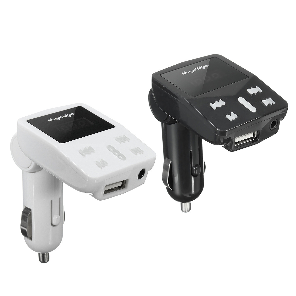 Compatible with Apple, 1.2″ LED Display Car Kit MP3 Player FM Transmitter Modulator MicroSD Car Charger For iphoneX Samsung