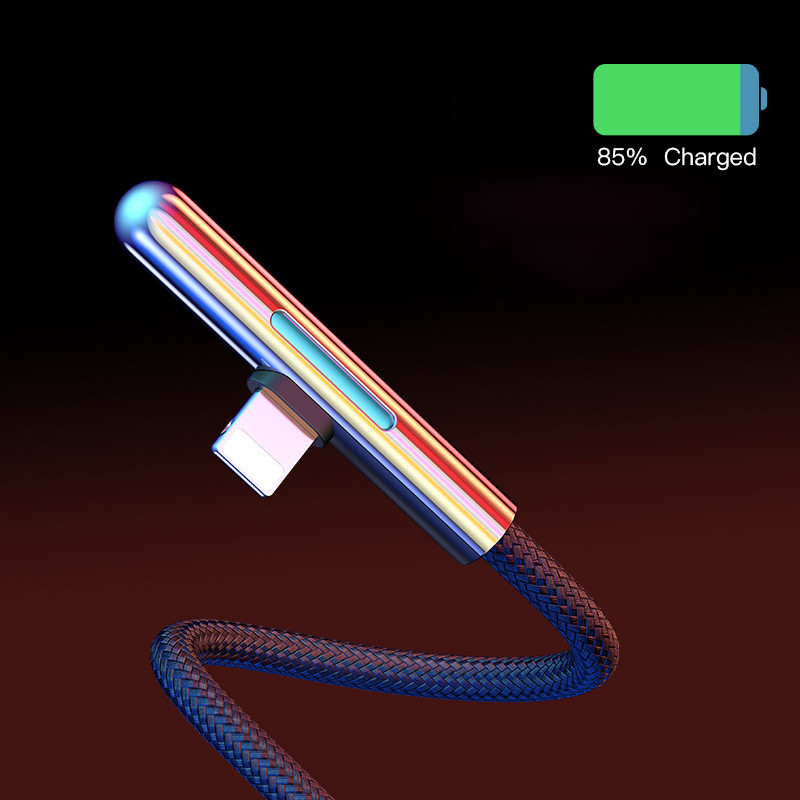 Colorful streamer LED light charging cable