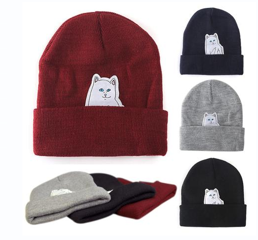 Europe and the United States new autumn cat vertical middle finger street shooting wool hat men's knit hat cold hat winter female Korean version