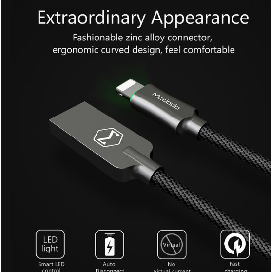 Compatible with Apple , Intelligent power-off aluminum alloy braided fast charging line