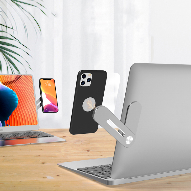 Bakeey Screen Support Holder Laptop Side Mount Monitor Display Clip Phone Holder For Smart Phone 3.0-7.0 Inch Home Office Online Course Live Stream Use For POCO X3 NFC