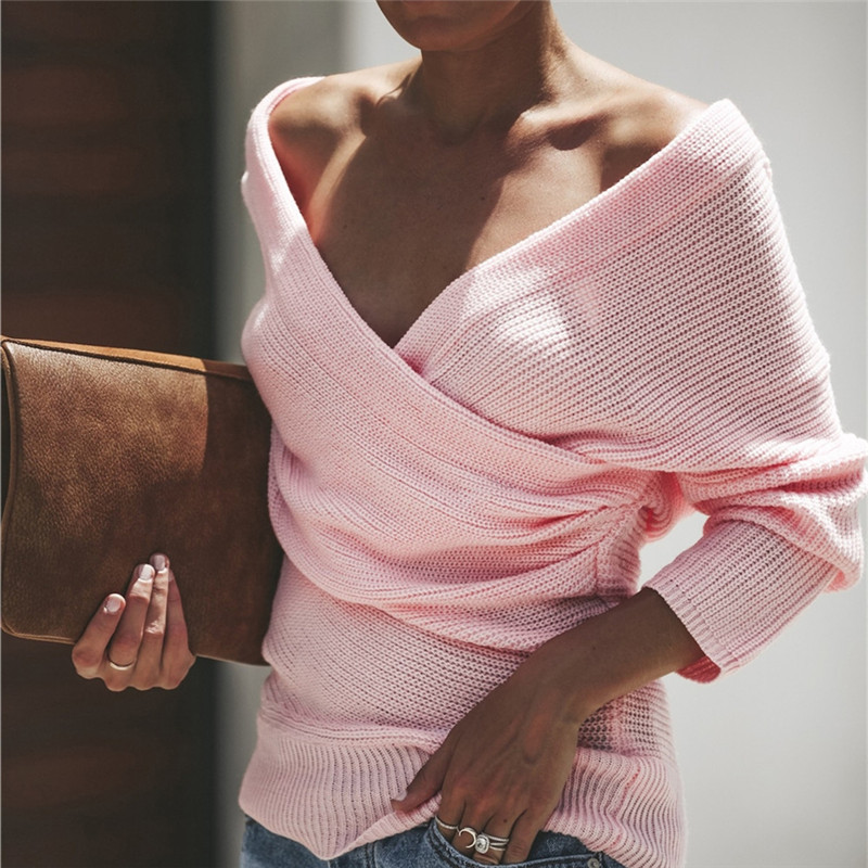 Solid color stitching sweater