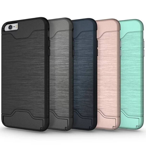 Brushed card case tpu two-in-one protective cover