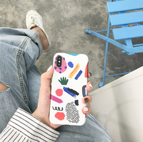 Compatible with  Irregular color doodle phone case