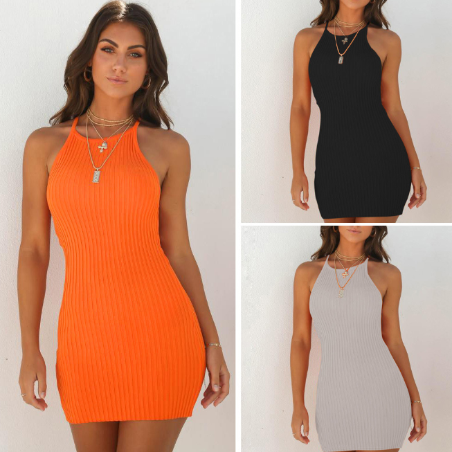 Ribbed small suspender dress