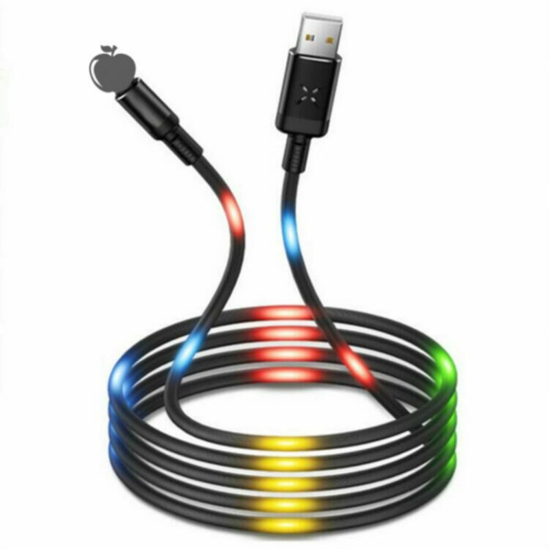 Compatible with Apple , LED sound control light-emitting beat data cable