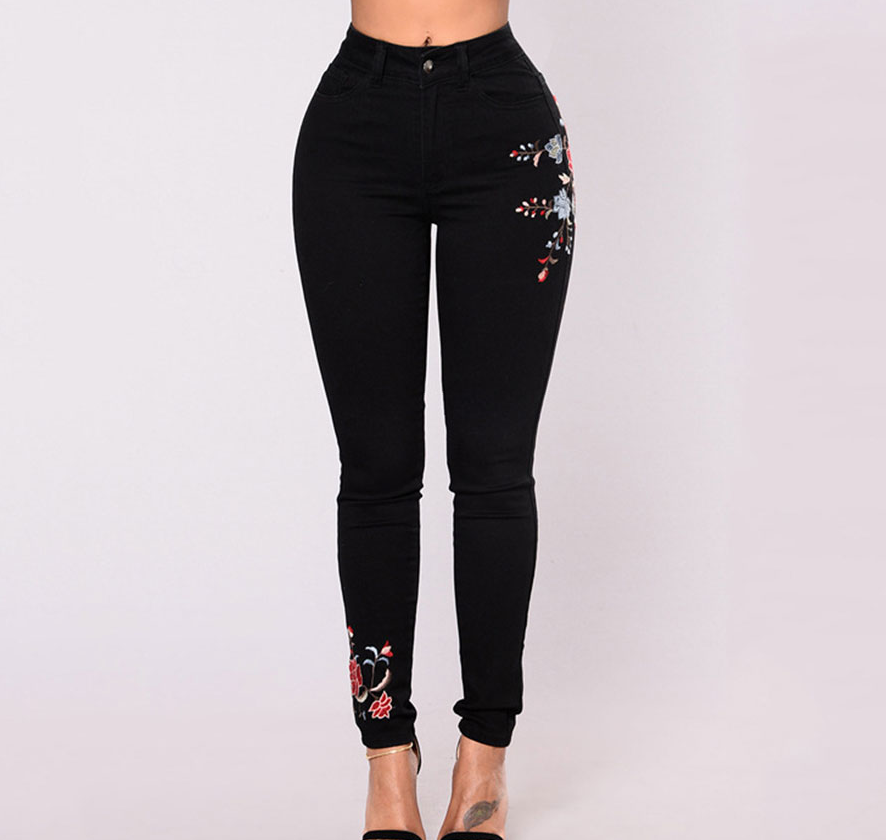 2021 Amazon, WISH, AliExpress, Ebay foreign trade black hole embroidered stretch cowboy