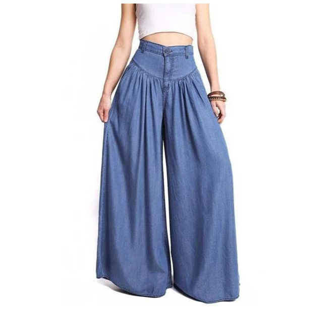 Women's solid color simple wide leg pants