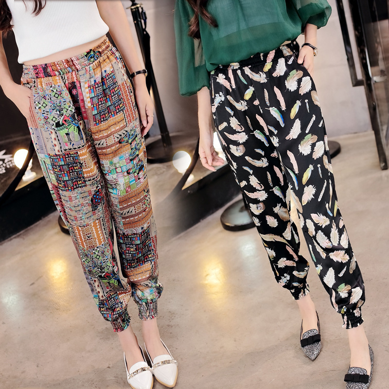 National wind lantern pants beach pants chiffon pants