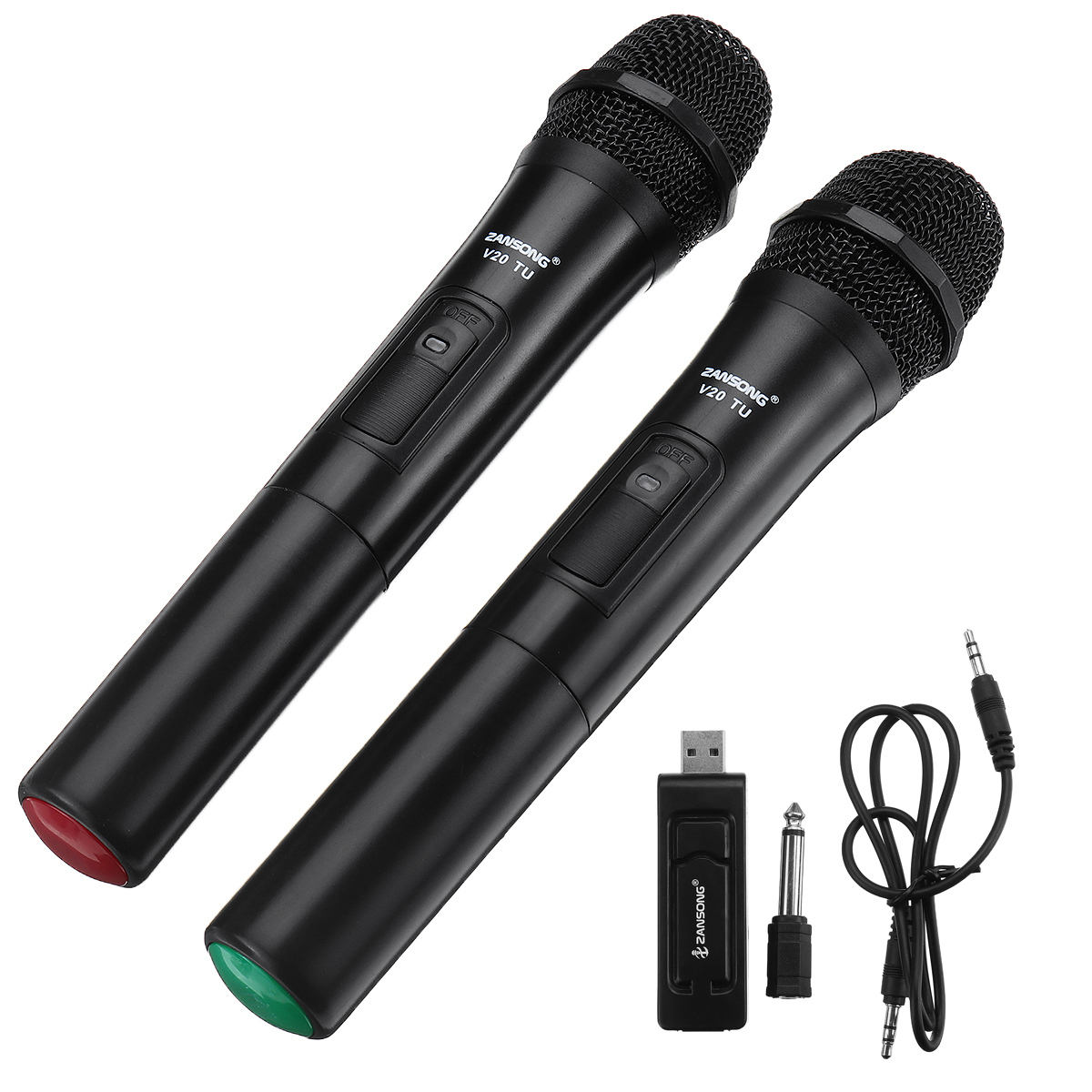 UHF USB 3.5mm 6.35mm Wireless Microphone Megaphone  Mic with Receiver for Karaoke Speech Loudspeaker