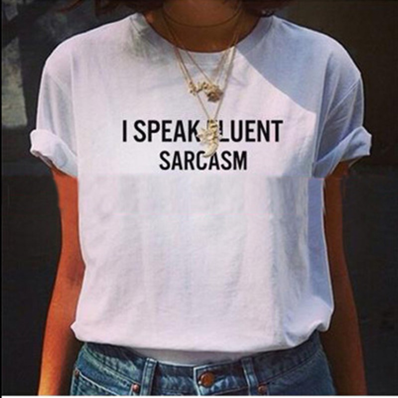 Letters Printed Round Collar Short-Sleeved T-Shirt