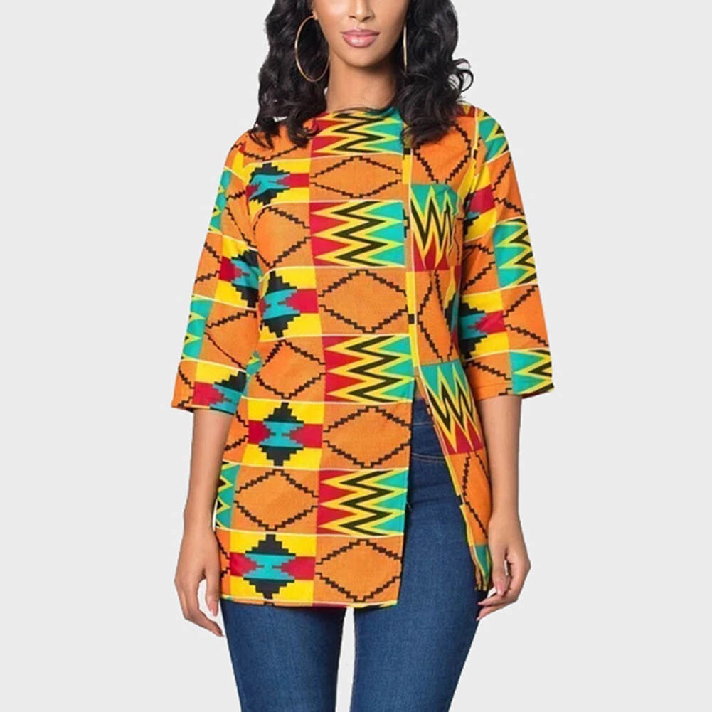 African print casual t-shirt