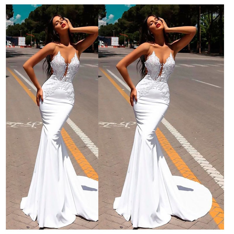 Sexy v-neck sleeveless evening dress