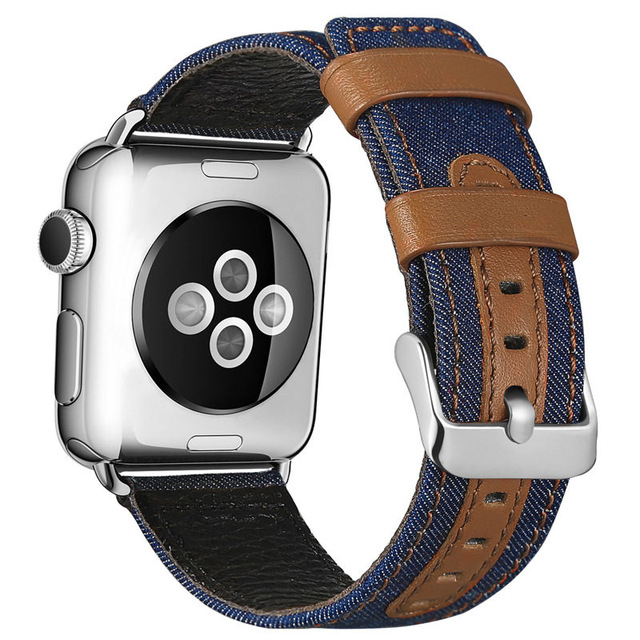 Compatible with Apple , Fashion Fabric Leather Band Watch Bracelet Strap Watchband