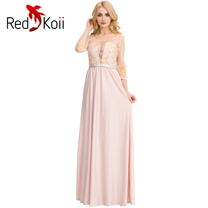 Plus Size Sexy Embroidery Lace Perspective Dress