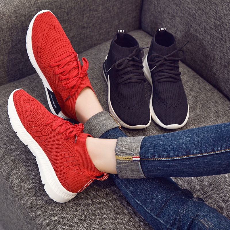 Leisure sports shoes 2021 autumn new Korean flat top, round head lace up, flying shoes, coconut shoes, women's shoes