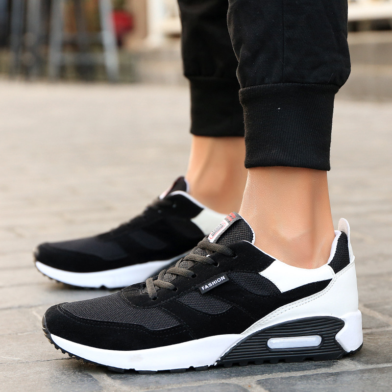 Fashion Men's Shoes, Thick-Soled Cushioned Running Shoes, Mesh Surface